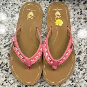 Reef pink leather women’s size 7 flip flops